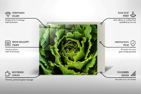 Glas Herdabdeckplatte Salatblätter essen