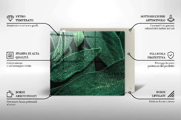 Glas Herdabdeckplatte Die Blätter der Pflanze