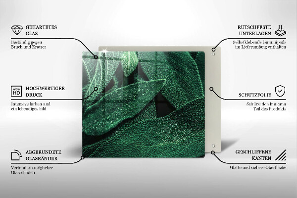 Glas Herdabdeckplatte Die Blätter der Pflanze