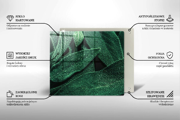 Glas Herdabdeckplatte Die Blätter der Pflanze