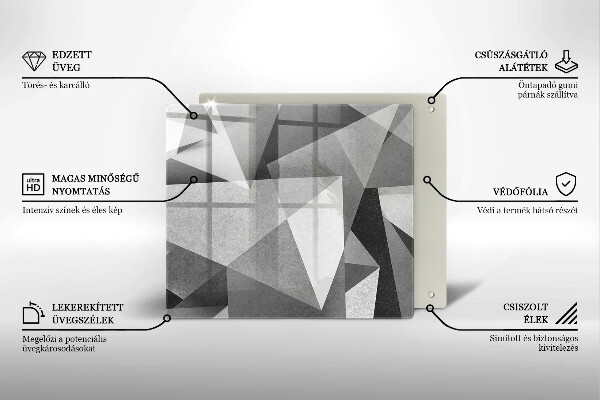 Glas Herdabdeckplatte Konkrete scharfe Abstraktion