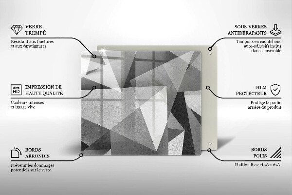Glas Herdabdeckplatte Konkrete scharfe Abstraktion