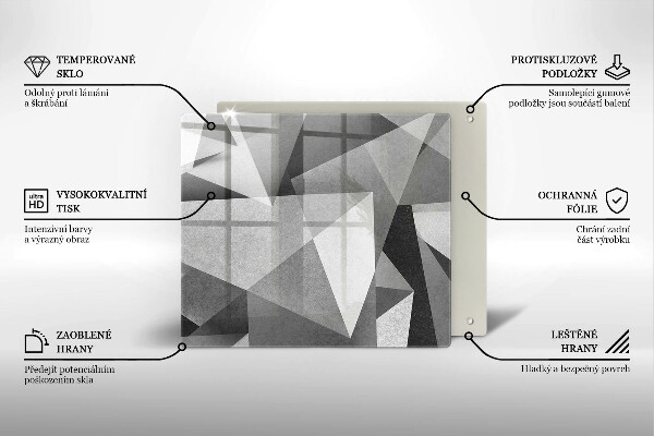 Glas Herdabdeckplatte Konkrete scharfe Abstraktion