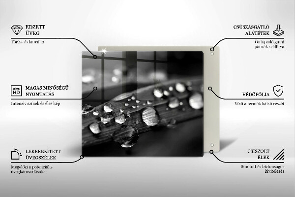 Glas Ceranfeldabdeckung Tautropfen auf den Blättern