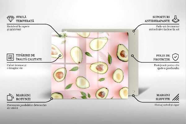Glas Ceranfeldabdeckung Avocado-Muster