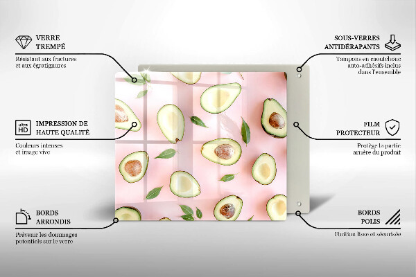 Glas Ceranfeldabdeckung Avocado-Muster