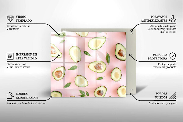 Glas Ceranfeldabdeckung Avocado-Muster