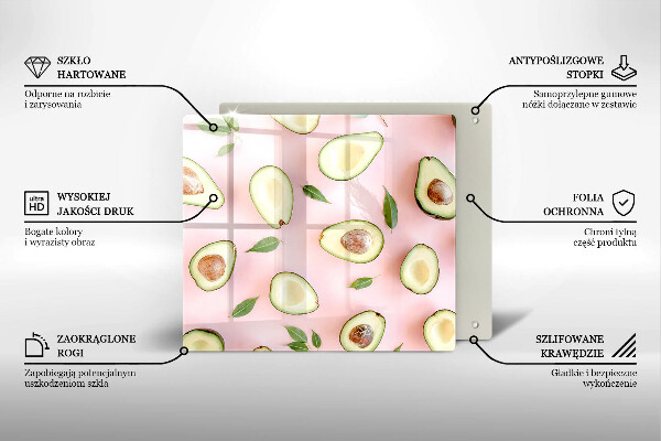 Glas Ceranfeldabdeckung Avocado-Muster