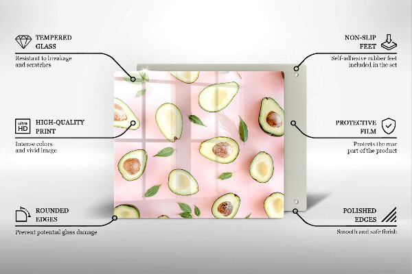 Glas Ceranfeldabdeckung Avocado-Muster
