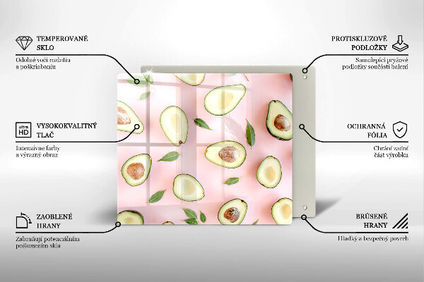 Glas Ceranfeldabdeckung Avocado-Muster