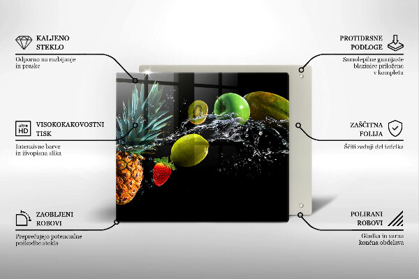 Glas Ceranfeldabdeckung Früchte im Wasser