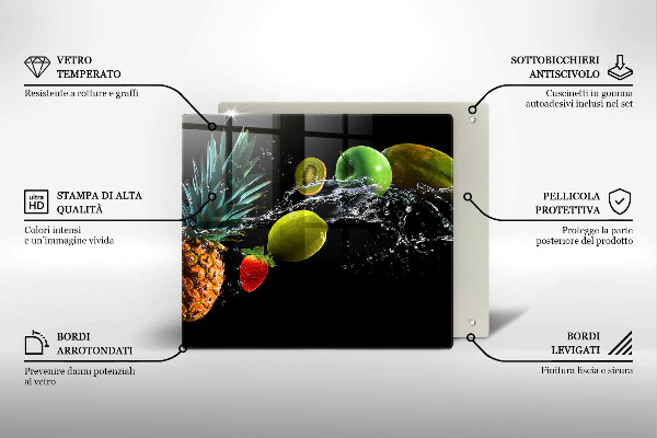 Glas Ceranfeldabdeckung Früchte im Wasser