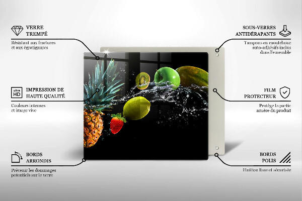 Glas Ceranfeldabdeckung Früchte im Wasser