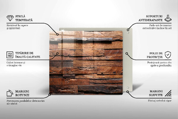 Glas Herdabdeckplatte Dekorative Holzbretter