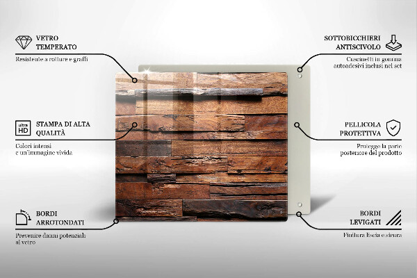 Glas Herdabdeckplatte Dekorative Holzbretter