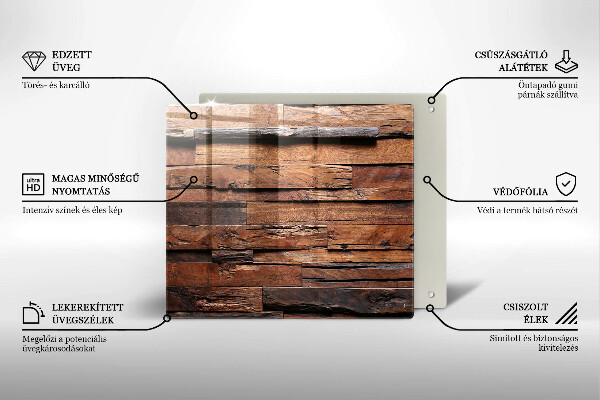 Glas Herdabdeckplatte Dekorative Holzbretter