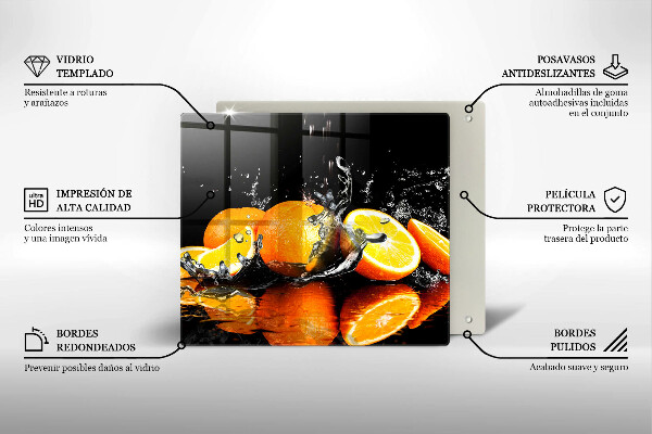 Glas Ceranfeldabdeckung Saftige Orangenfrucht