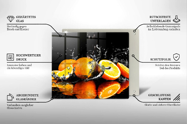 Glas Ceranfeldabdeckung Saftige Orangenfrucht