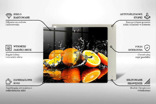 Glas Ceranfeldabdeckung Saftige Orangenfrucht