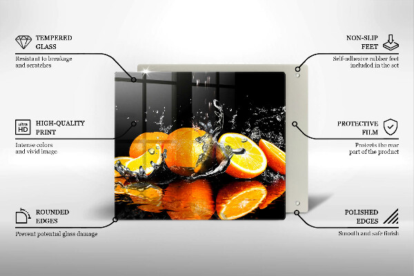 Glas Ceranfeldabdeckung Saftige Orangenfrucht