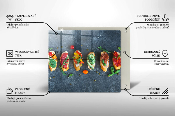 Glas Ceranfeldabdeckung Bunte Sandwiches