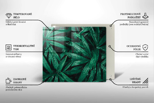 Glas Ceranfeldabdeckung Pflanzenblätter