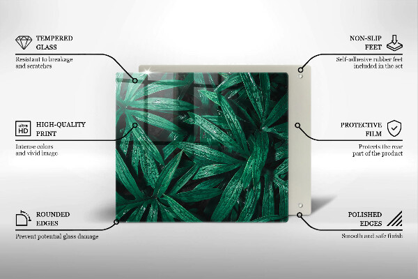 Glas Ceranfeldabdeckung Pflanzenblätter