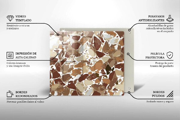 Glas Ceranfeldabdeckung Dekorative Beizen aus Stein