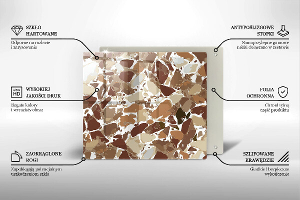 Glas Ceranfeldabdeckung Dekorative Beizen aus Stein