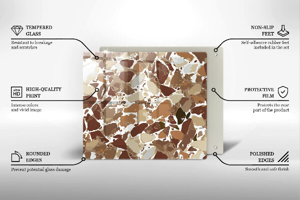 Glas Ceranfeldabdeckung Dekorative Beizen aus Stein