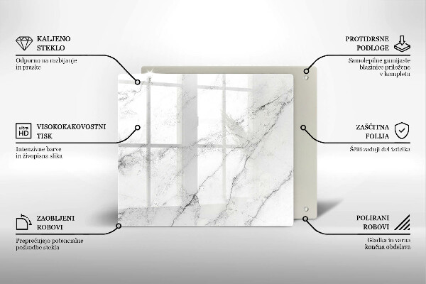 Glas Herdabdeckplatte Elegante Marmorstruktur