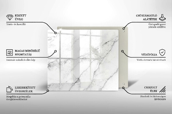 Glas Herdabdeckplatte Elegante Marmorstruktur