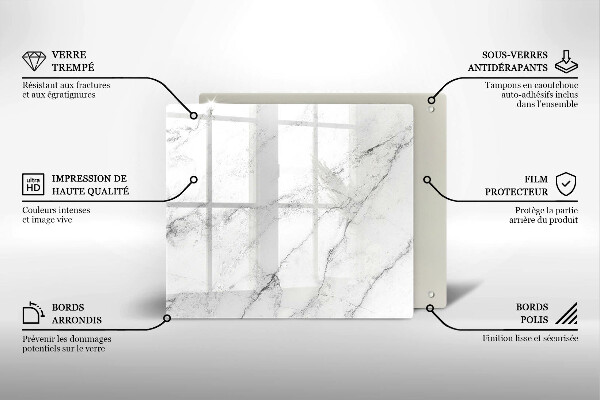 Glas Herdabdeckplatte Elegante Marmorstruktur