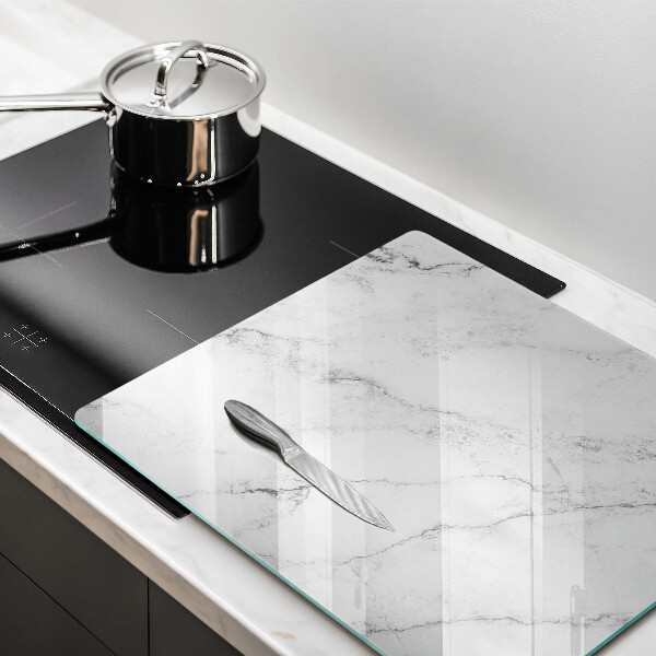 Glas Herdabdeckplatte Elegante Marmorstruktur