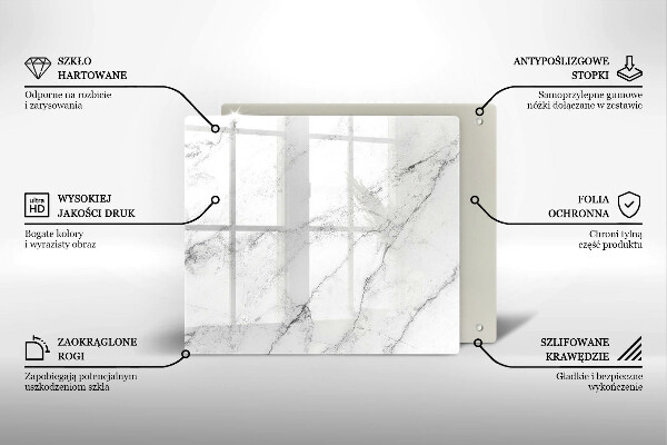 Glas Herdabdeckplatte Elegante Marmorstruktur