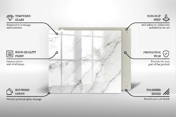 Glas Herdabdeckplatte Elegante Marmorstruktur