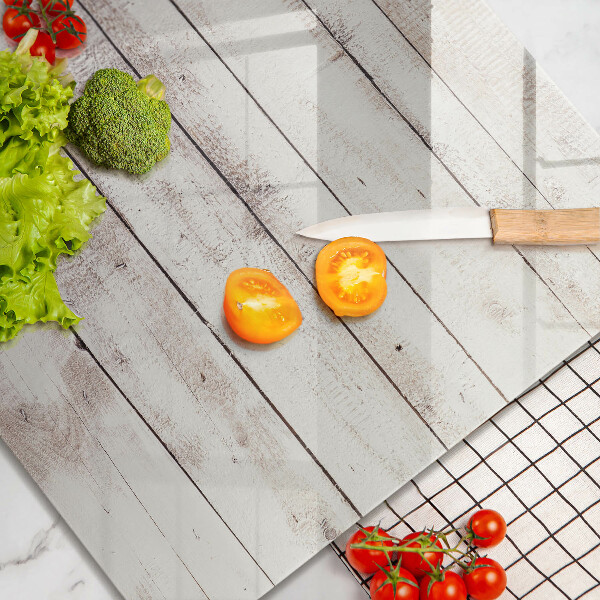 Glas Herdabdeckplatte Alte Holzbretter