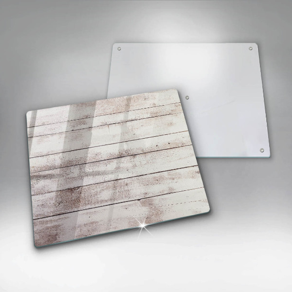 Glas Herdabdeckplatte Alte Holzbretter