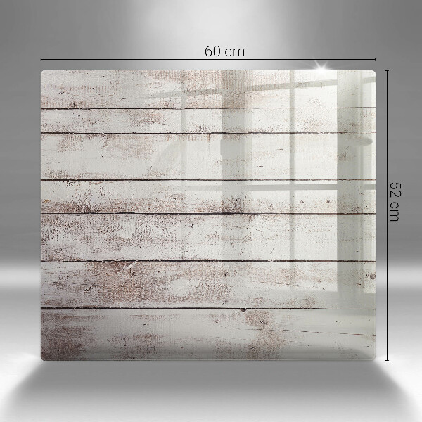 Glas Herdabdeckplatte Alte Holzbretter