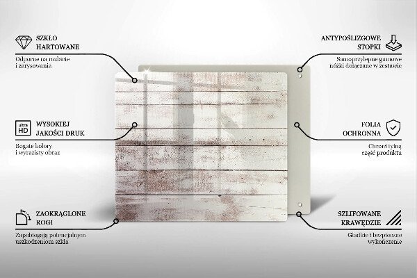 Glas Herdabdeckplatte Alte Holzbretter
