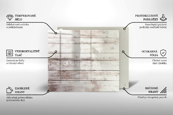 Glas Herdabdeckplatte Alte Holzbretter