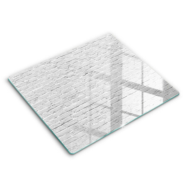 Glas Herdabdeckplatte Backsteinmauer