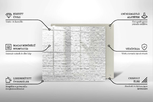 Glas Herdabdeckplatte Backsteinmauer