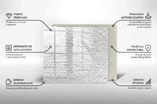 Glas Herdabdeckplatte Backsteinmauer