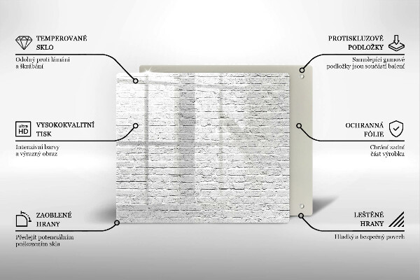 Glas Herdabdeckplatte Backsteinmauer