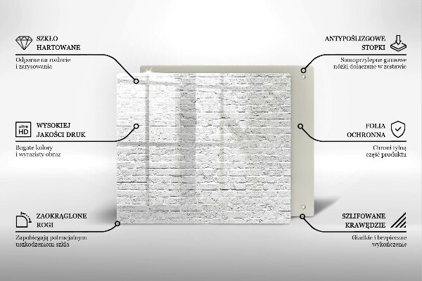 Glas Herdabdeckplatte Backsteinmauer