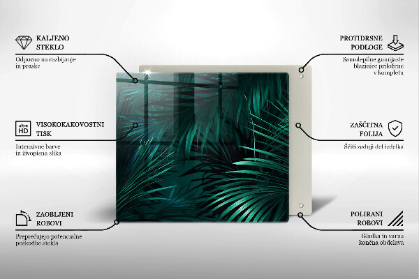 Glas Ceranfeldabdeckung Wilde Dschungelblätter