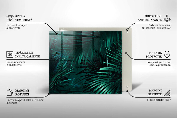 Glas Ceranfeldabdeckung Wilde Dschungelblätter