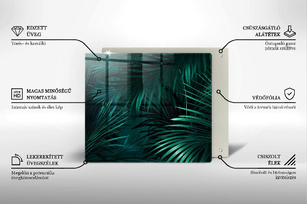 Glas Ceranfeldabdeckung Wilde Dschungelblätter