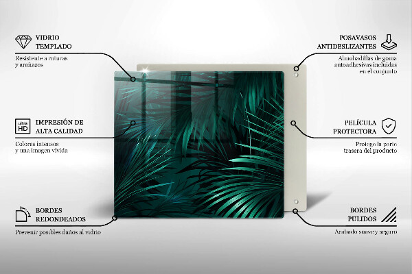 Glas Ceranfeldabdeckung Wilde Dschungelblätter